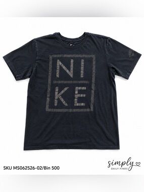 Nike Black Tonal Logo Graphic Tee | Large